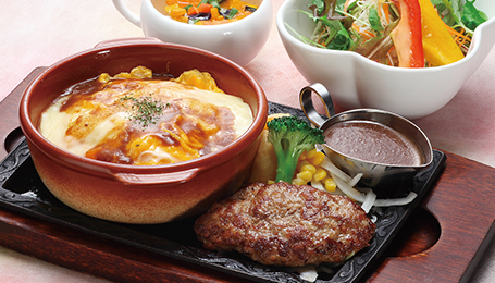 チーズカレーオム＆
ハンバーグセット