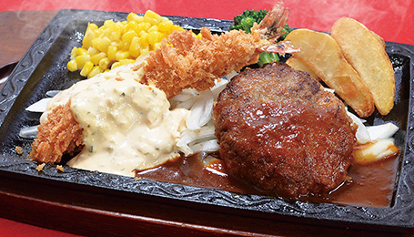 WA×TONハンバーグ＆エビフライ